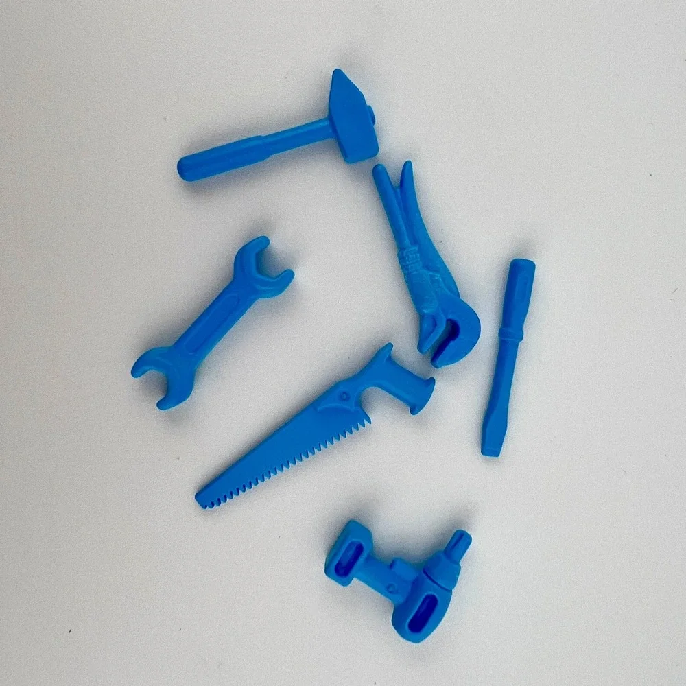 Playmobil Blue Tool Replacement Lot Hammer Saw Wrench Pliers Accessories